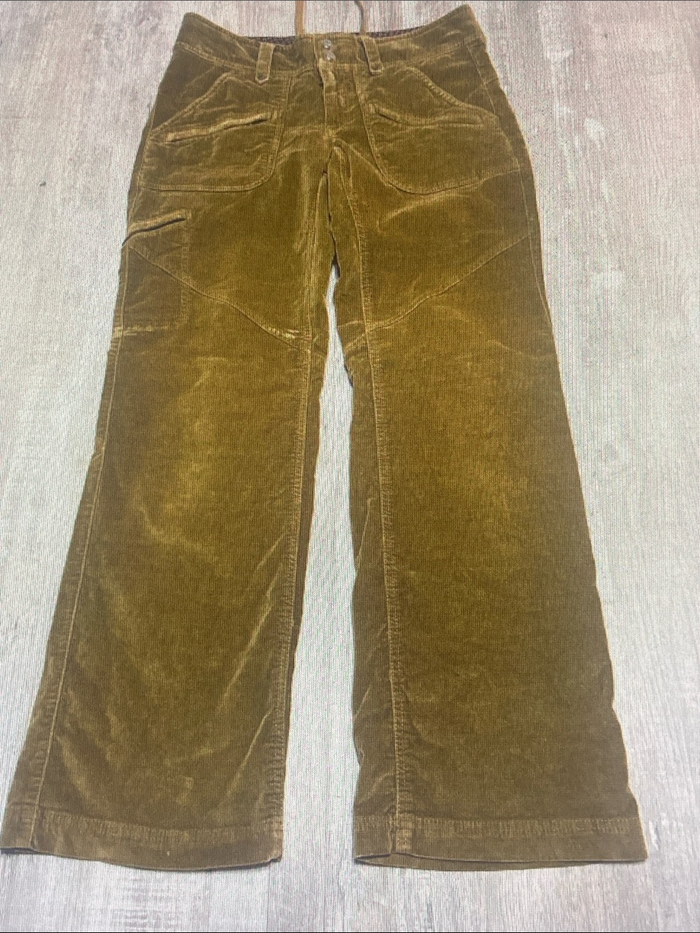 Athleta Olive Green Corduroy Wide-Leg Trousers